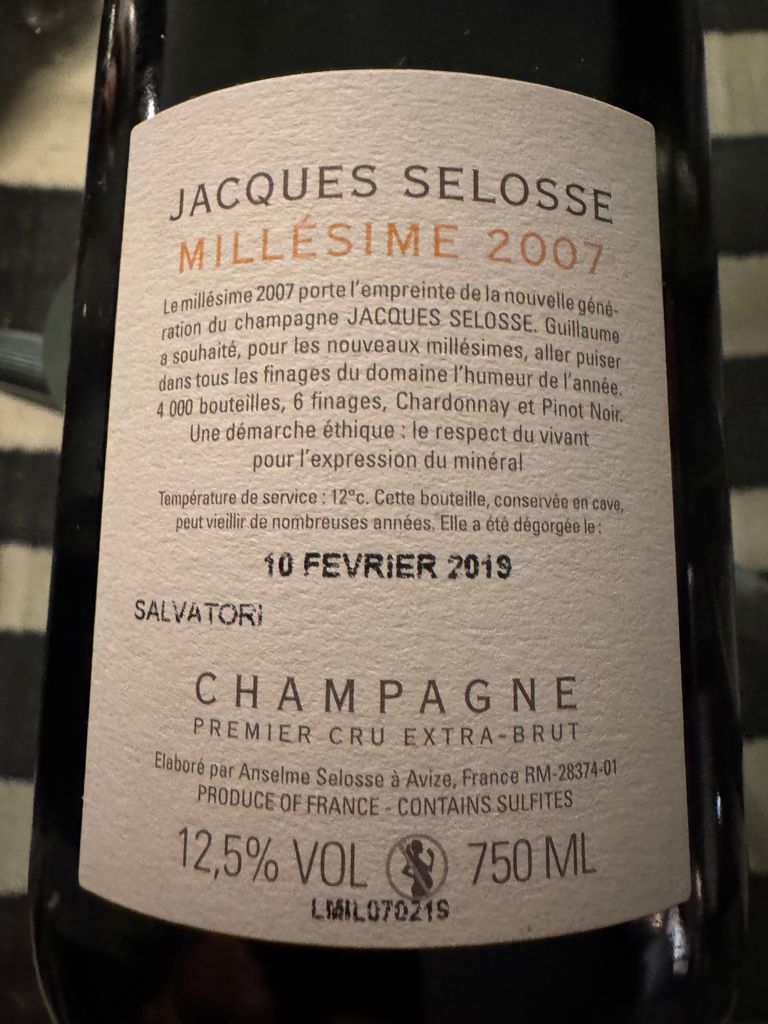 2007 Jacques Selosse Millésimé - CellarTracker