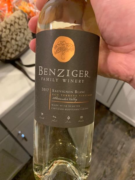 2017 Benziger Family Winery Sauvignon Blanc, USA, California, Sonoma ...