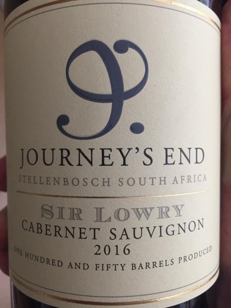 journey's end sir lowry cabernet sauvignon