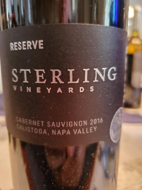 2016 Sterling Vineyards Cabernet Sauvignon Reserve Calistoga, USA ...