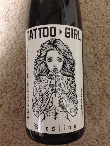 Tattoo Girl Rose  Vintage Imports Wines