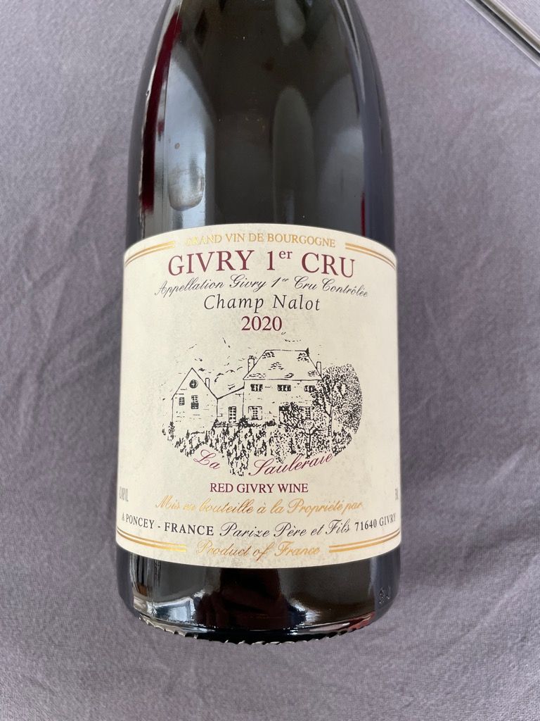 2020 Domaine Parize Père et Fils Givry 1er Cru Champ Nalot, France ...