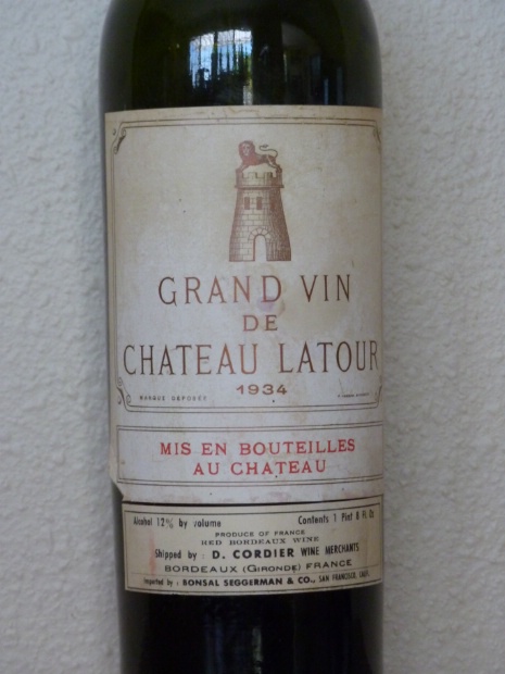 1934 Château Latour Grand Vin, France, Bordeaux, Médoc, Pauillac