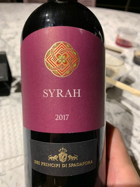 2018 Dei Principi di Spadafora Syrah Sicilia, Italy, Sicily, Sicilia ...