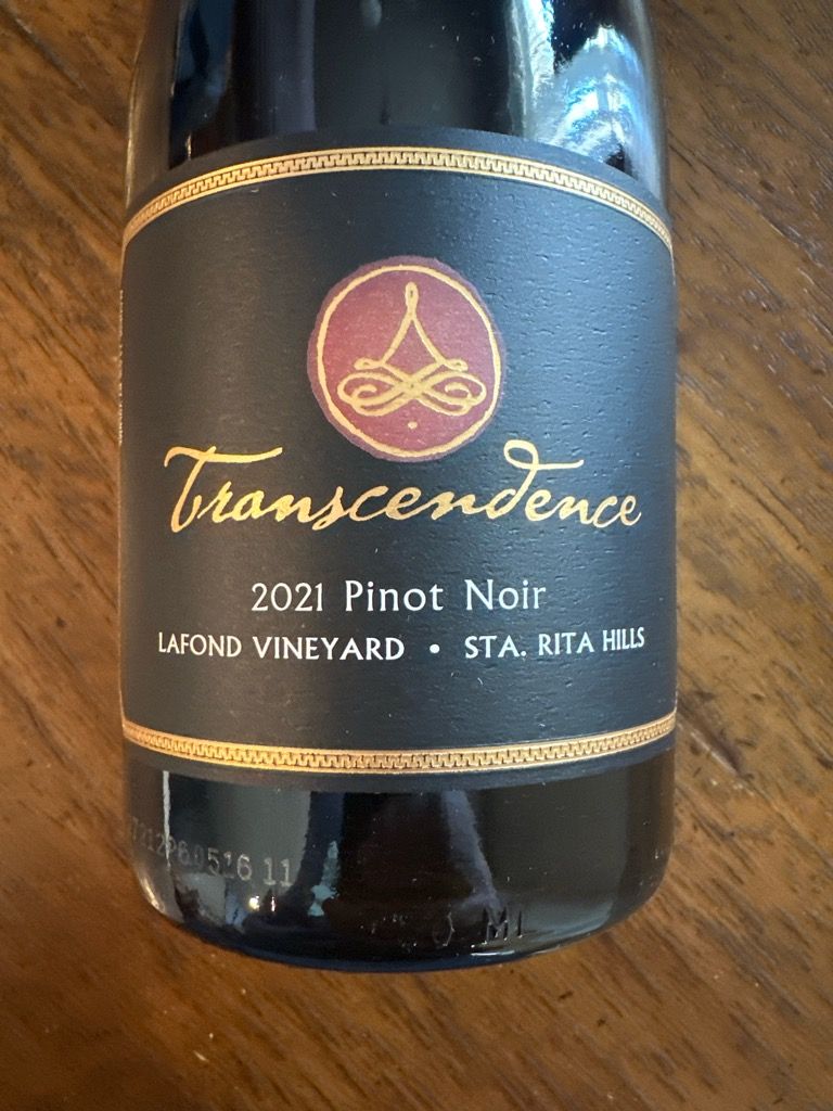 2021 Transcendence Pinot Noir Lafond Vineyard, USA, California, Central