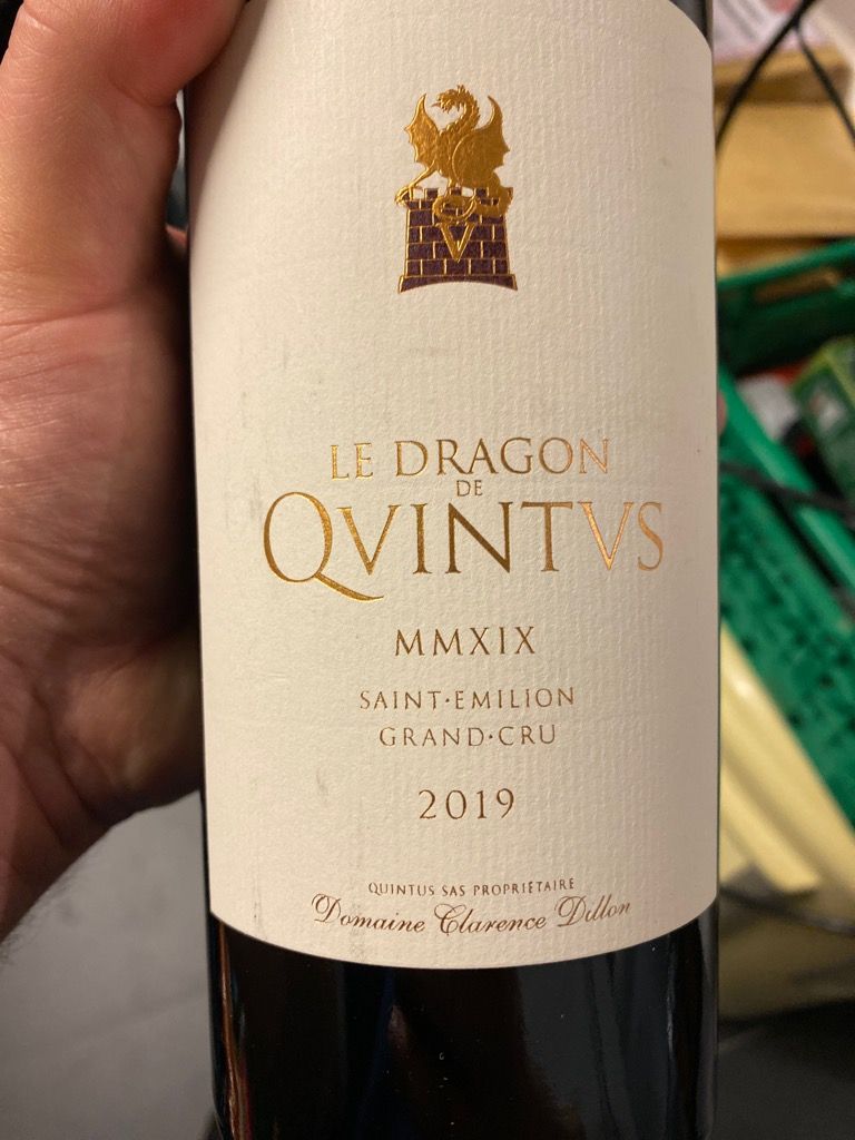 2019 Château Quintus Le Dragon de Quintus, France, Bordeaux, Libournais