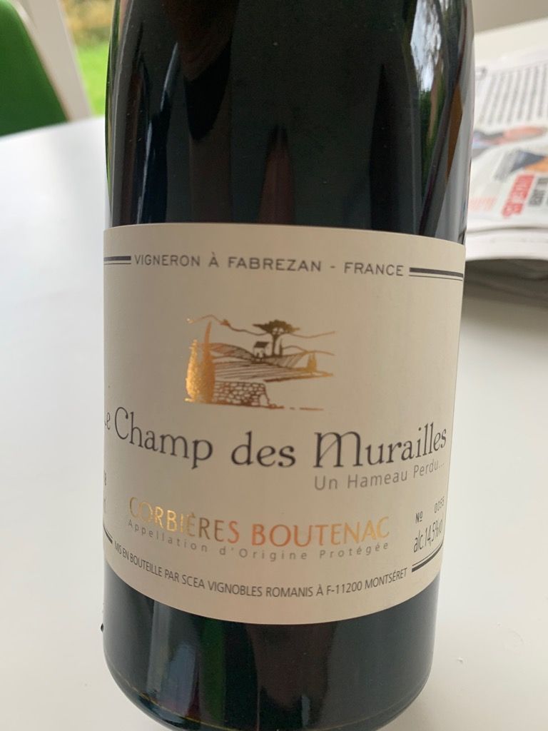 2019 Domaine Le Champ Des Murailles Corbières-Boutenac Grande Cuvée ...