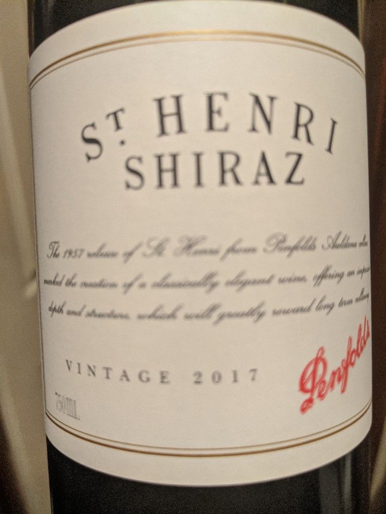 2017 Penfolds Shiraz St. Henri - CellarTracker