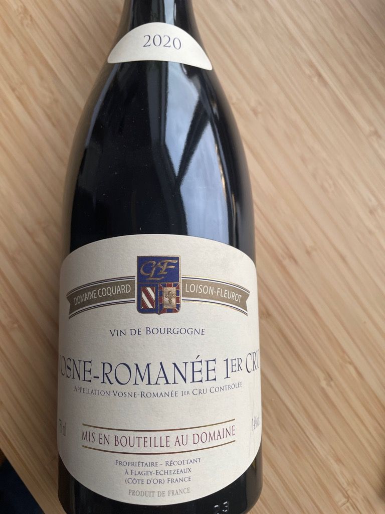 2020 Domaine Coquard Loison-Fleurot Vosne-Romanée 1er Cru, France ...