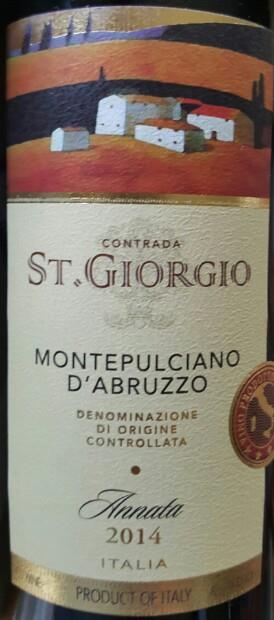 2014 Contrada St. Giorgio Montepulciano d'Abruzzo, Italy, Abruzzi ...