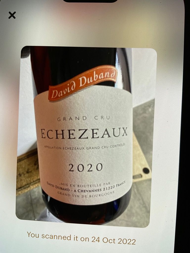 ダヴィドデュバン Echezeaux 2020 2020 エシェゾー グラン クリュ ダヴィド デュバン 正規品