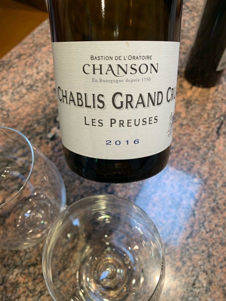2017 Domaine Chanson Chablis Grand Cru Les Preuses - CellarTracker