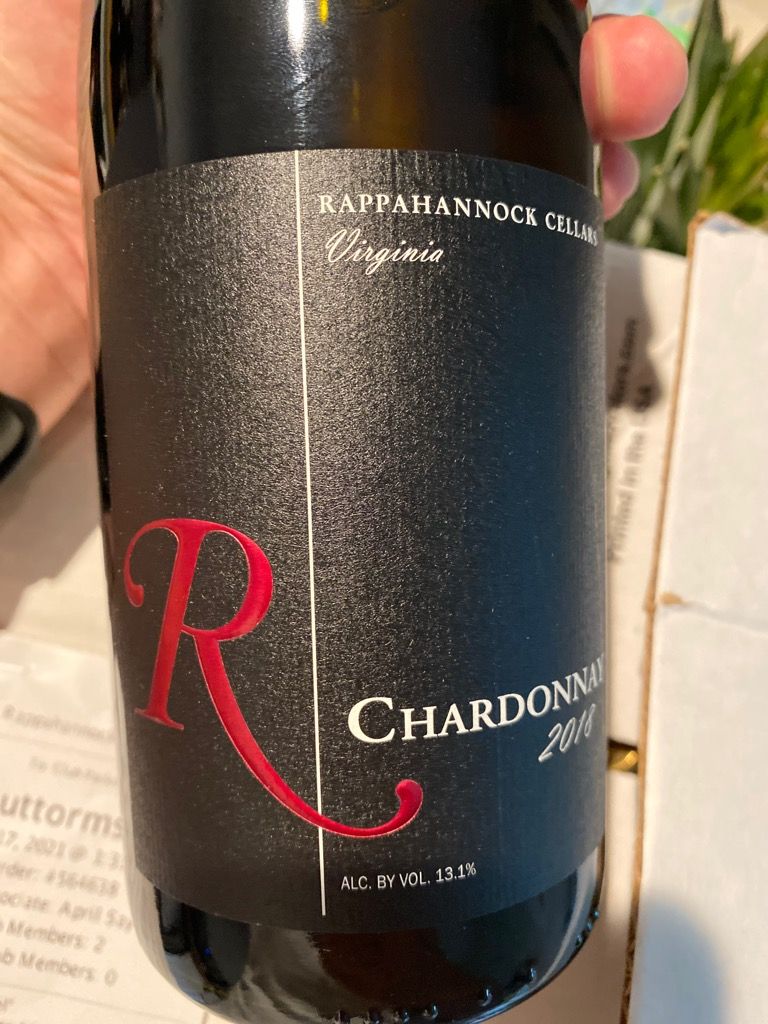 2018 Rappahannock Cellars Black Label Chardonnay, USA, Virginia