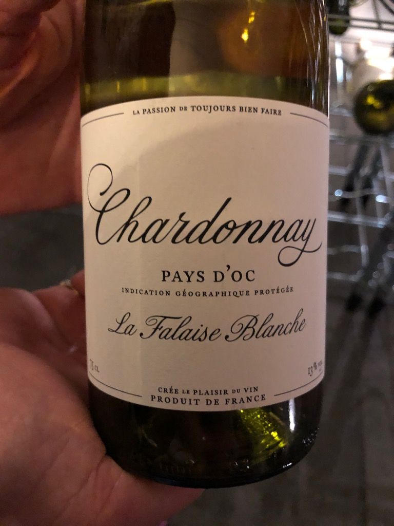 2021 La Falaise Blanche Chardonnay Vin de Pays d'Oc, France, Languedoc