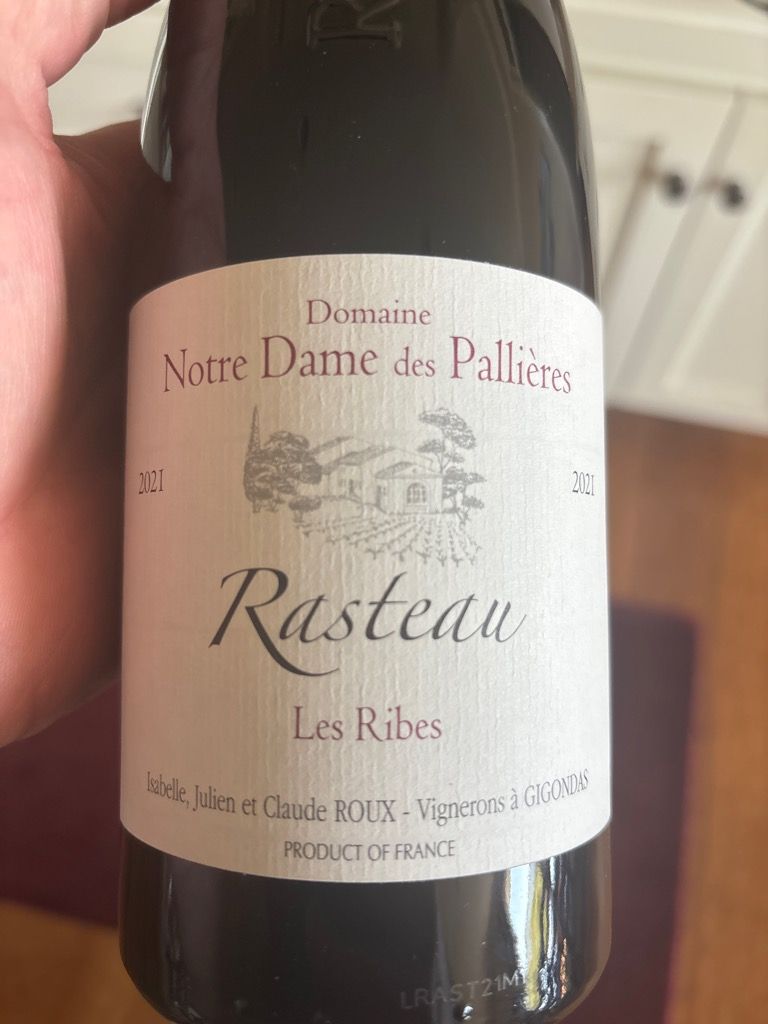 2021 Domaine Notre Dame des Pallières Rasteau Les Ribes, France, Rhône