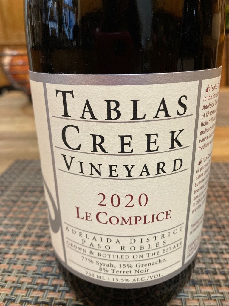 2020 Tablas Creek Le Complice, USA, California, Central Coast, Paso