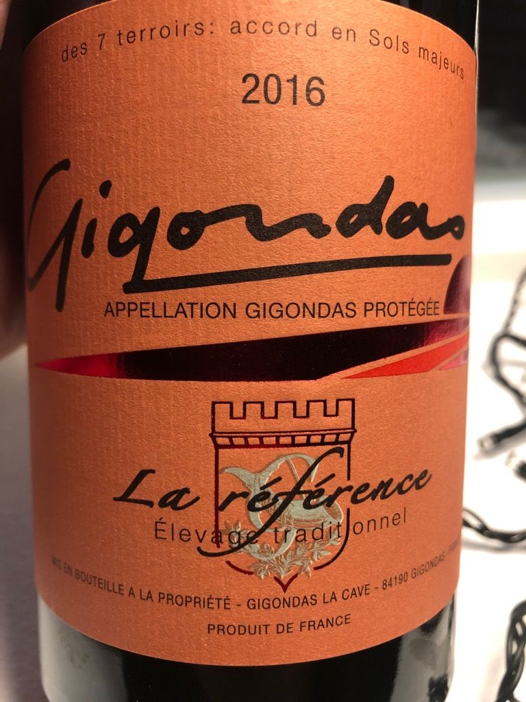 2016 La Cave des Vignerons de Gigondas Gigondas La Référence, France
