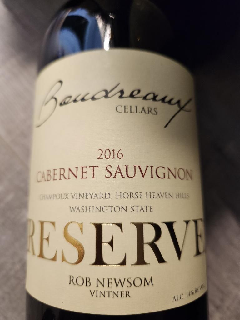2017 Boudreaux Cellars Sauvignon Reserve Champoux Vineyard