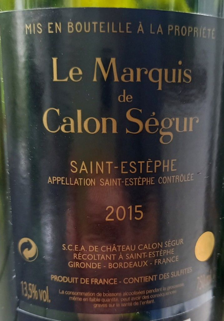 2020 Château Calon-Ségur Le Marquis de Calon Ségur