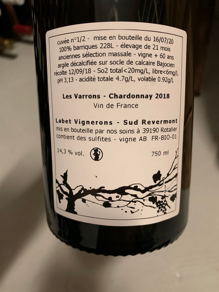 Domaine Labet Les Varrons Chardonnay 2019 –