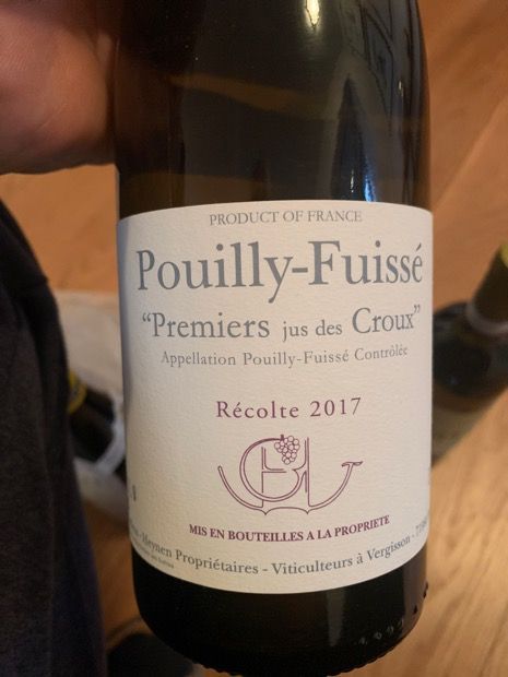 2017 Guffens-Heynen Pouilly-Fuissé Premier Jus des Croux - CellarTracker