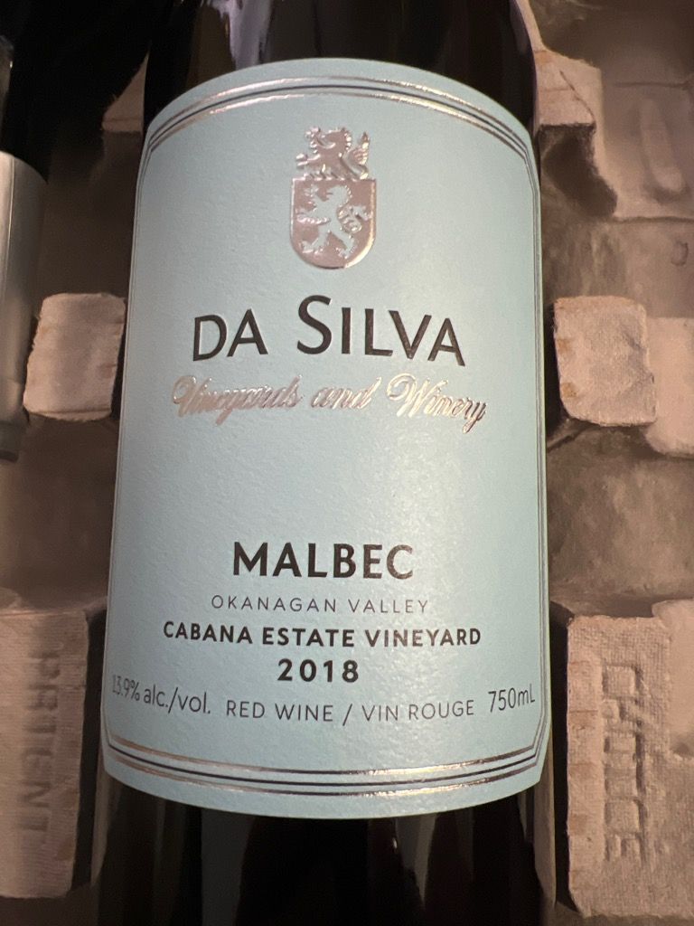 2018 Da Silva Vineyards and Winery Malbec Cabana Estate Vineyard ...