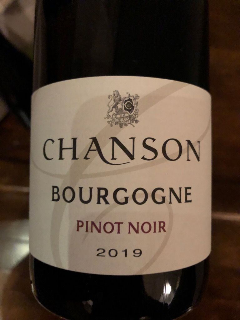 2019 Domaine Chanson Pinot Noir Bourgogne, France, Burgundy, Bourgogne ...