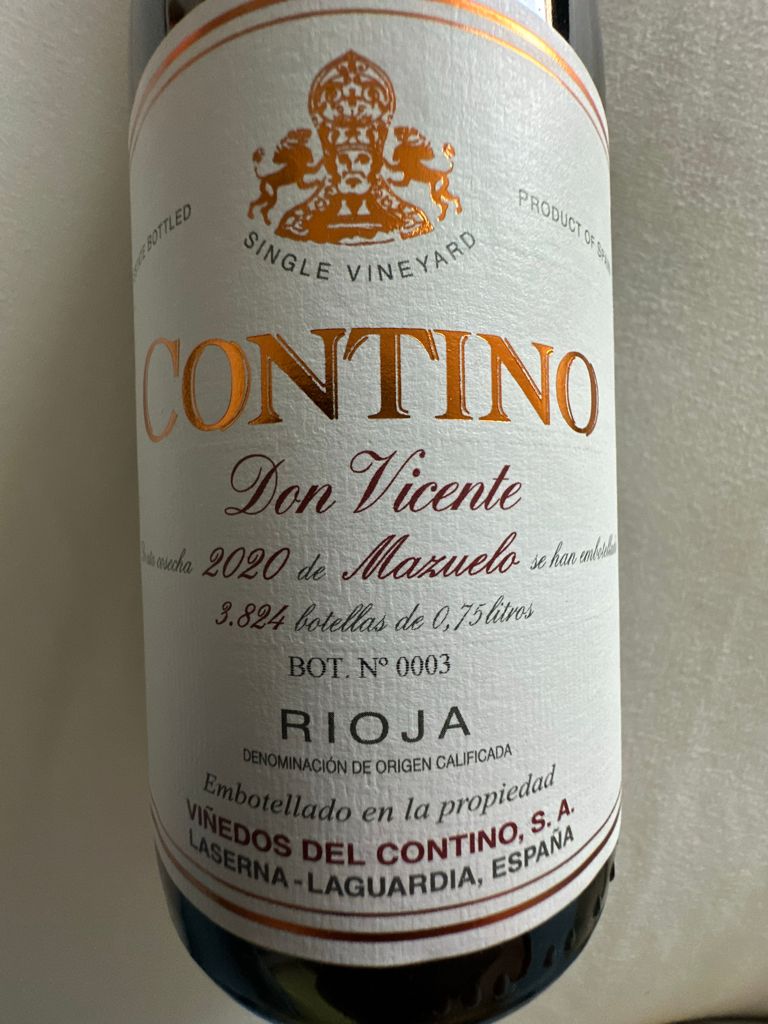 2019 Bodegas y Viñedos del Contino Mazuelo Rioja Don Vicente, Spain, La ...