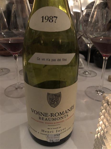 Vosne-Romanée Les Beaumonts 1988 1988 Henri Jayer Vosne-Romanée 1er Cru Les Beaumonts - CellarTracker