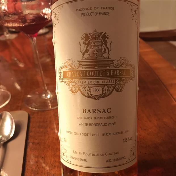 1988 Château Coutet Barsac - CellarTracker