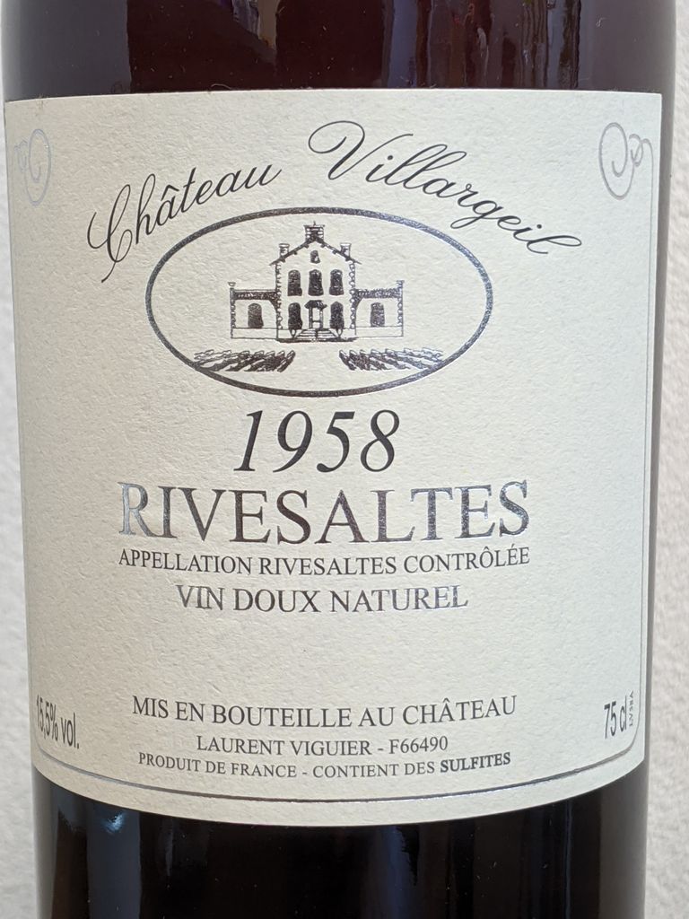 1958 Château Villargeil Rivesaltes - CellarTracker