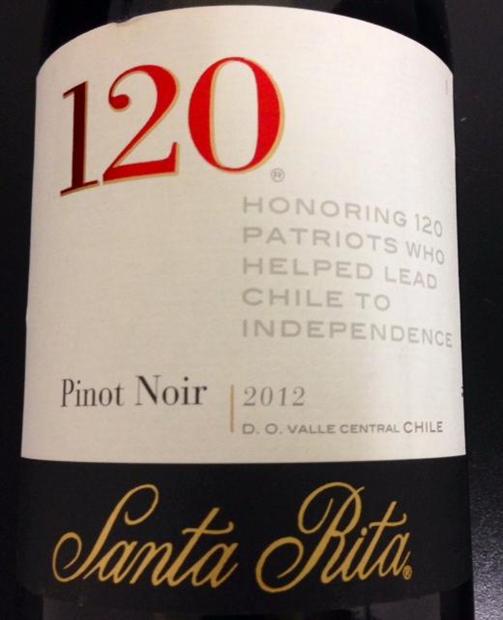 2012 Viña Santa Rita Pinot Noir 120, Chile, Central Valley - CellarTracker