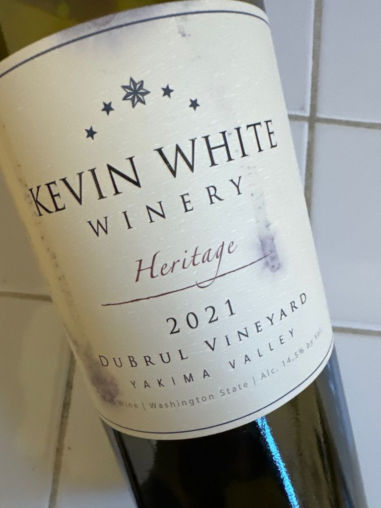 2021 Kevin White Winery Heritage DuBrul Vineyard, USA, Washington ...