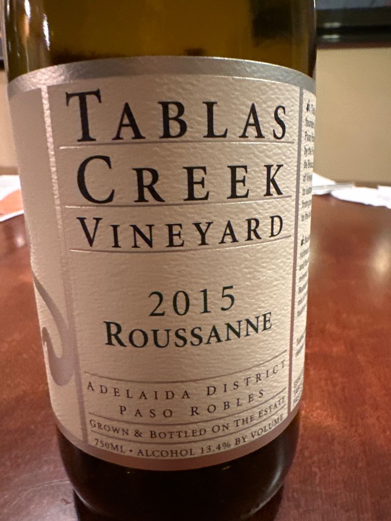 2015 Tablas Creek Roussanne, USA, California, Central Coast, Paso