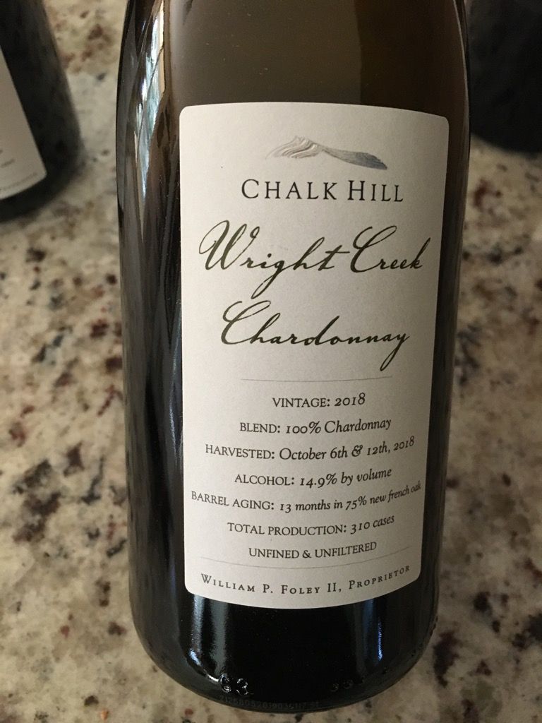 2018 Chalk Hill Chardonnay Wright Creek, USA, California, Sonoma County