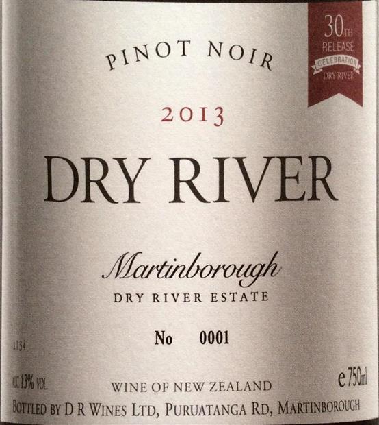 2012 Dry River Pinot Noir Dry River Estate, New Zealand, North Island ...