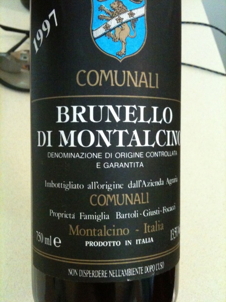 1997 Bartoli Giusti Brunello di Montalcino Tenuta Comunali, Italy ...