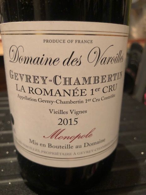 2015 Domaine des Varoilles Gevrey-Chambertin 1er Cru La Romanée