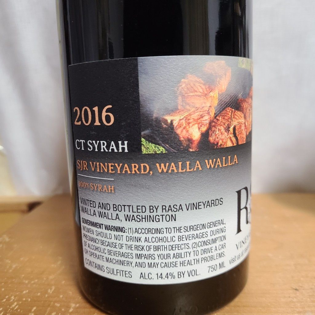 2016 CT Barrel Project Syrah SJR Vineyard, USA, Washington, Columbia