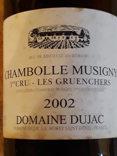 2002 Domaine Dujac Chambolle-Musigny 1er Cru Les Gruenchers ...