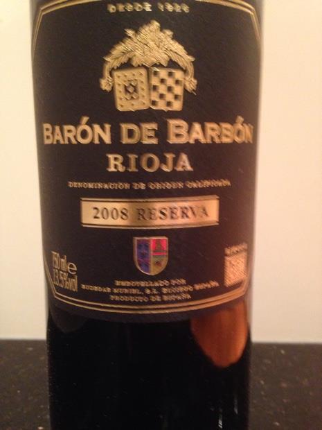 2008 Bodegas Muriel Rioja Barón de Barbón Selección Especial Reserva