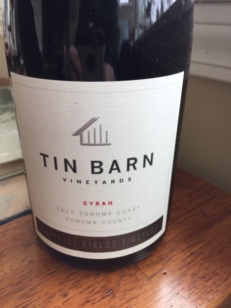 2012 Tin Barn Vineyards Syrah Coryelle Fields Vineyard Usa