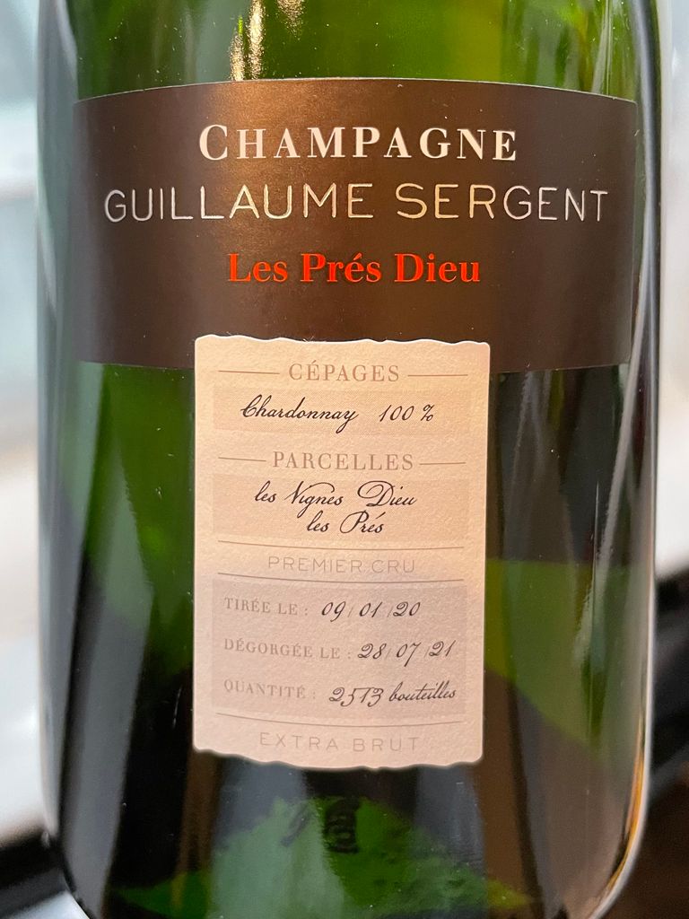 2020 Guillaume Sergent Champagne Les Prés Dieu Extra Brut, France