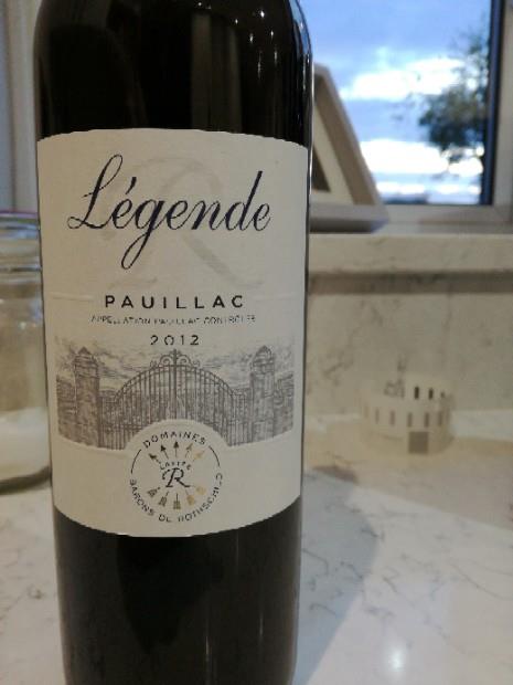 2012 Barons de Rothschild (Lafite) Pauillac Légende - CellarTracker