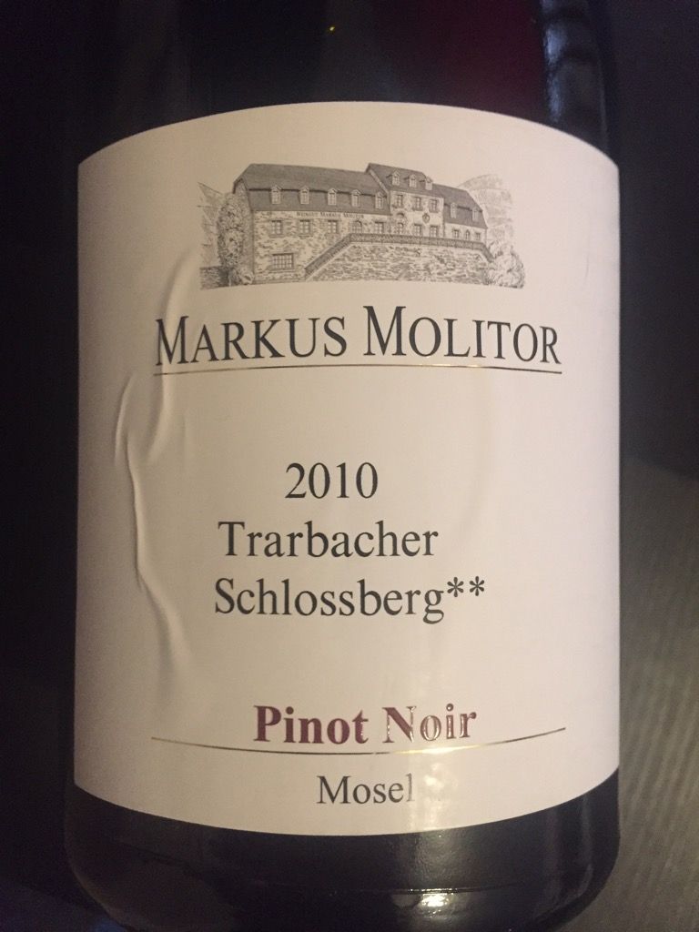 2010 Markus Molitor Trarbacher Schlossberg Pinot Noir trocken ...