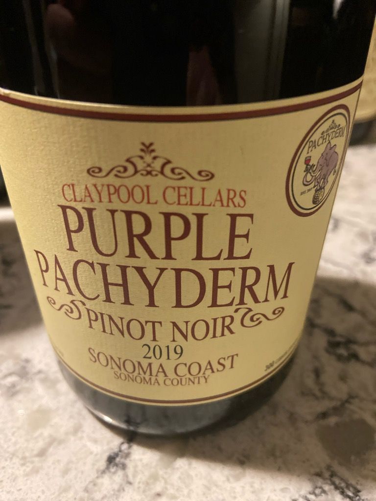 2019 Claypool Cellars Pinot Noir Purple Pachyderm Doc's Ranch Vineyard
