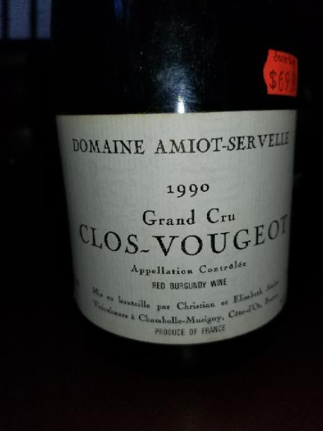 1985 Domaine Amiot-Servelle Clos Vougeot, France, Burgundy, Côte de ...