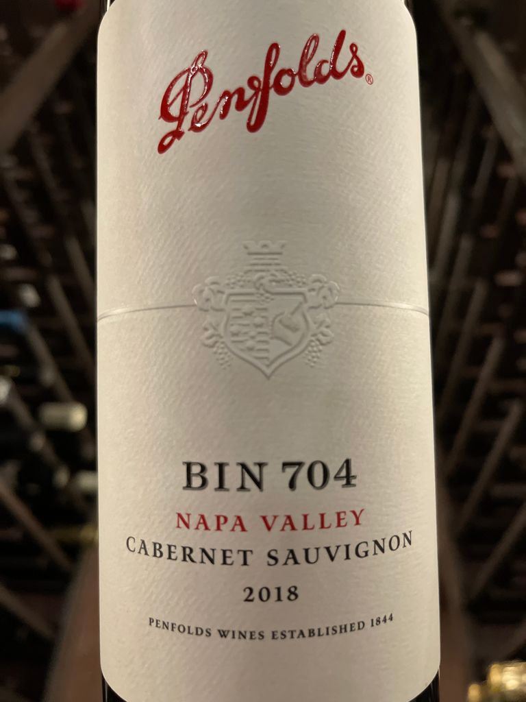 2018 Penfolds Cabernet Sauvignon Bin 704 Napa Valley - CellarTracker