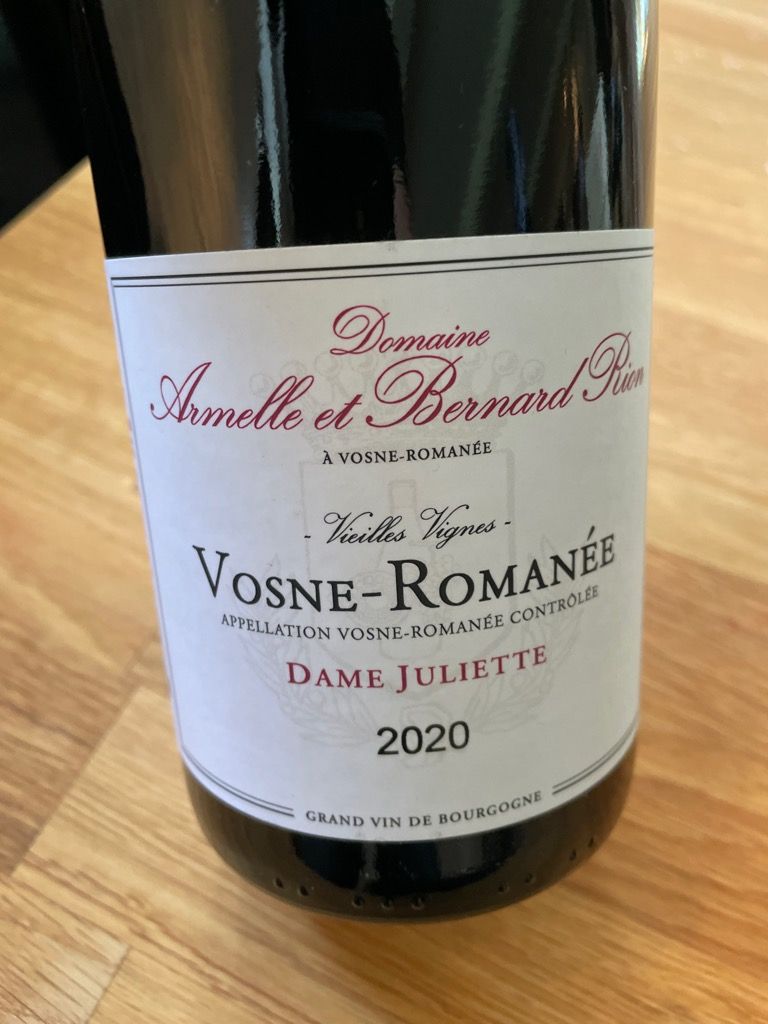 2020 Domaine Armelle et Bernard Rion Vosne-Romanée Cuvée Dame Juliette ...