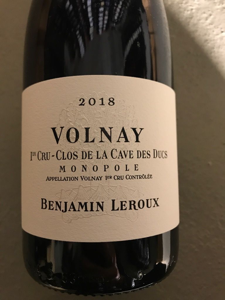 2011 Benjamin Leroux Volnay 1er Cru Clos de la Cave des Ducs ...